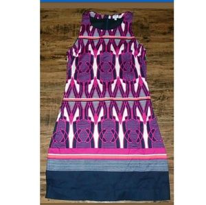 Crown & Ivy Pink White Blue Dress 8